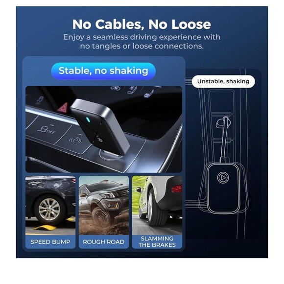 Hameby Wireless CarPlay Adapter Bluetooth WIFI Wired to Wireless Apple Car play - Picture 2 of 16